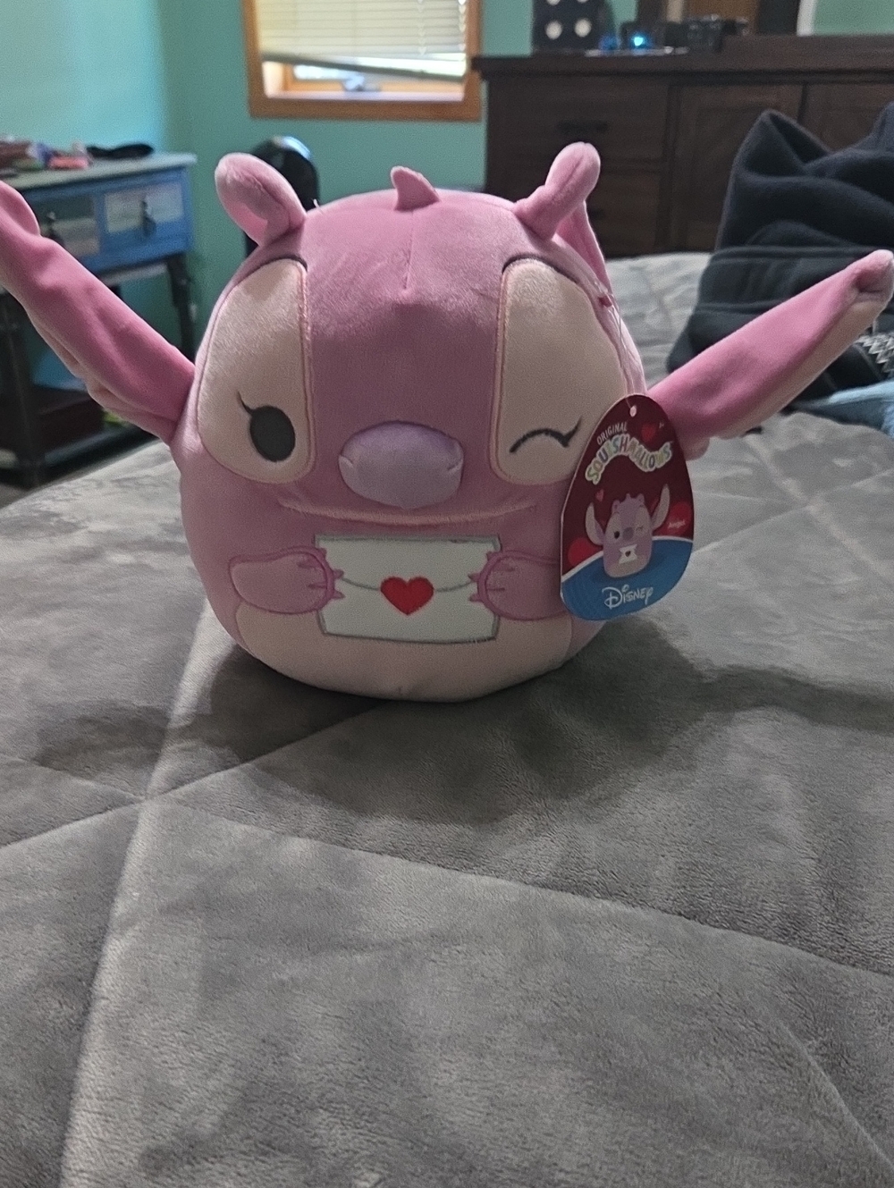 Disney Pink Stitch-Inspired Heart Plush Small Pet Toy